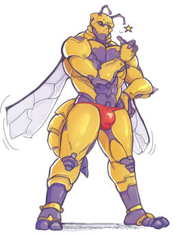 Colored full-body sketch